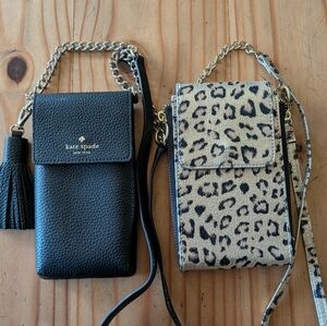 Kate Spade Black and Leopard Print Phone Cases